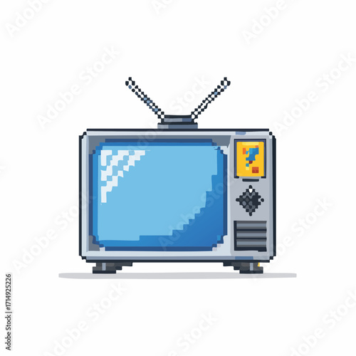 Retro TV set with antenna vintage television display illustration