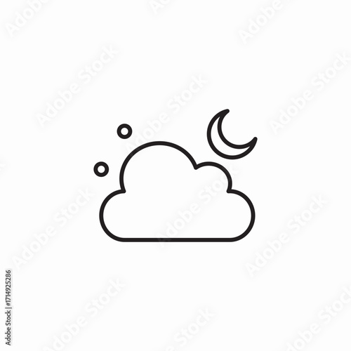 night cloud moon icon sign vector