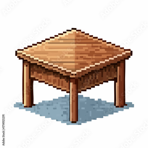wooden table  furniture illustration pixel 8 Bit for sample game retro