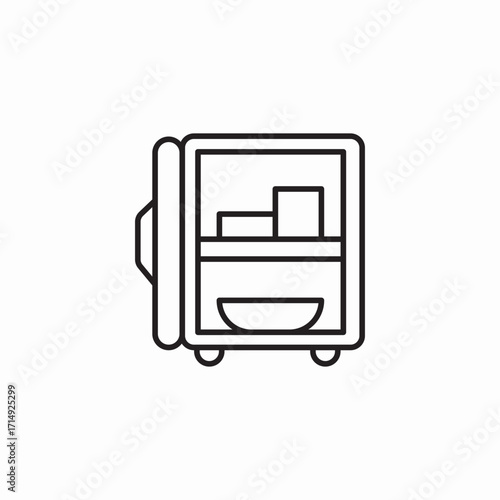 open freezer box icon sign vector