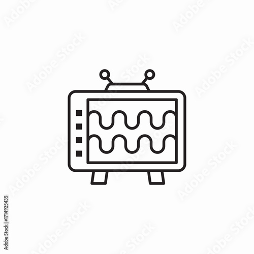 retro television icon sign vector