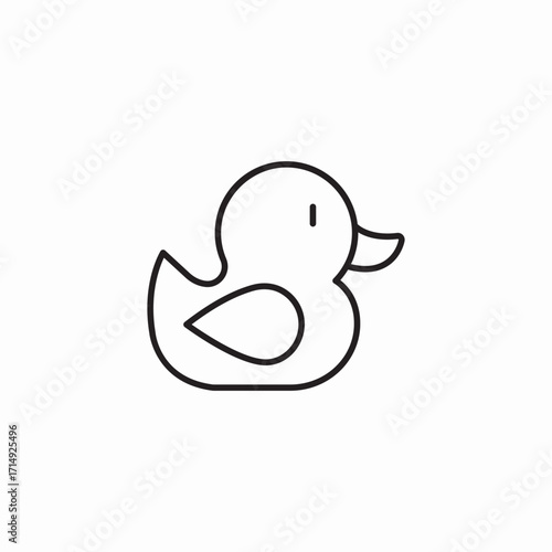 rubber duck bath toy icon sign vector