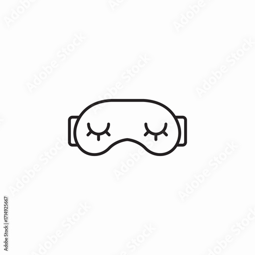sleep mask closed eyes icon sign vector