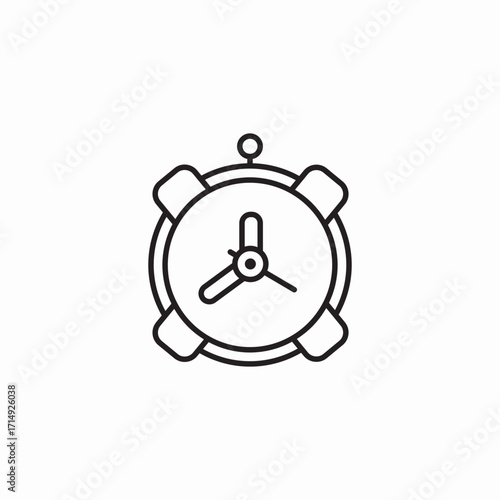 table clock alarm icon sign vector