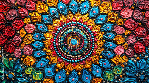 Wallpaper Mural Colorful mandala design with intricate patterns and vibrant hues Torontodigital.ca