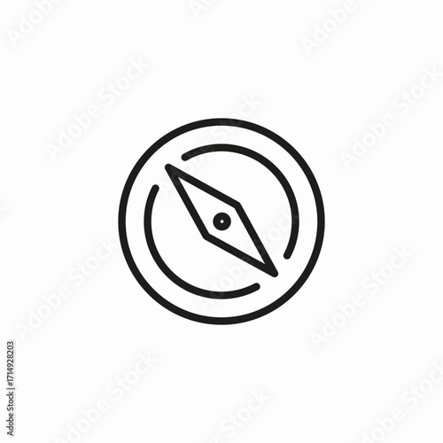 compass with ring icon sign vector