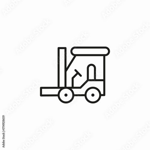 forklift industrial vehicle icon sign vector