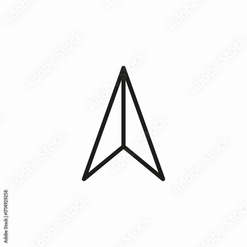 paper plane location icon sign vector