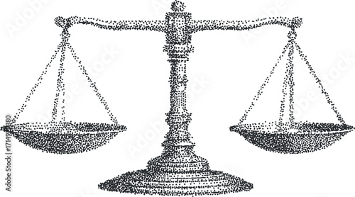 A traditional illustration of scales symbolizing justice and balance in the legal system.