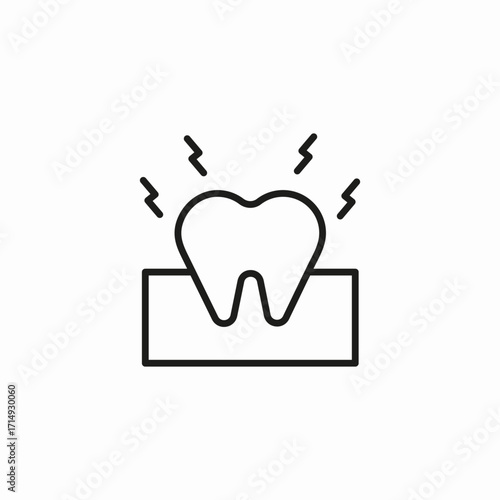 toothache sensitivity gingivitis icon sign vector