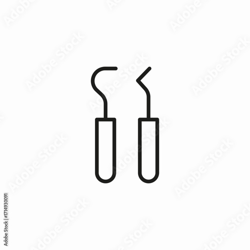 two dental tools icon sign vector