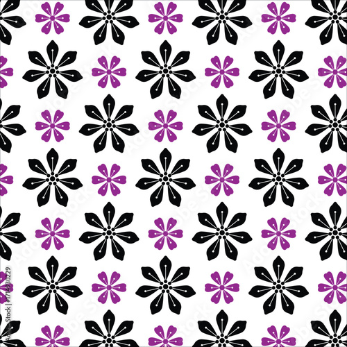 Modern Black and Purple Blooms