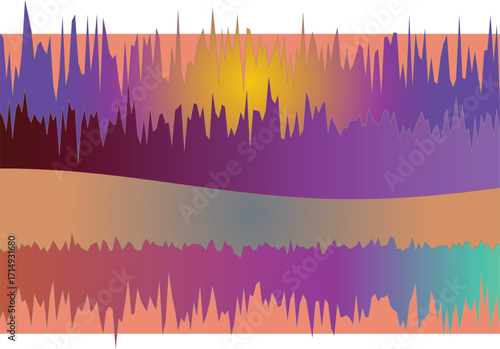 Abstract Gradient Layers with Jagged Peaks and Smooth Curves Keywords: abstract, gradient, layers
