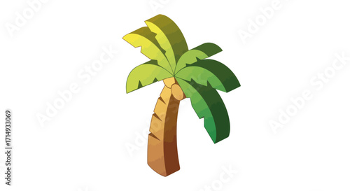 Isometric Illustration of a Tropical Palm Tree.