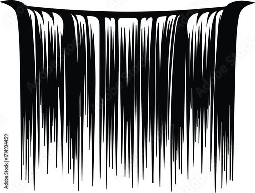 Vector waterfall abstract cascading stream isolated graphic design silhouette Illustrator