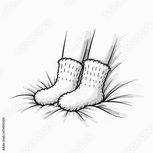 Cozy warm socks on a blanket in a comfortable setting  