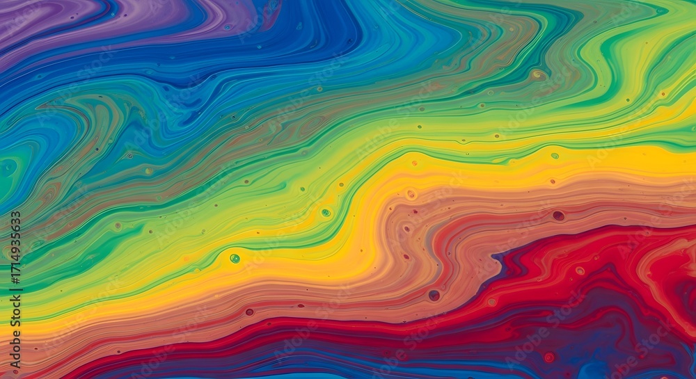 Obraz premium Swirling colorful paint forming abstract liquid design