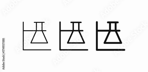 beaker on scale icon sign vector