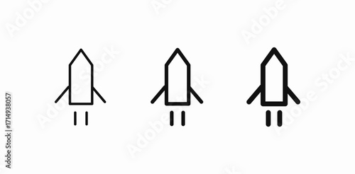 flying rocket illustration icon sign vector