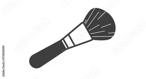 Makeup Brush Illustration with Soft Bristles and Dark Handle.