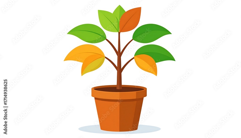 Fototapeta premium Colorful plant in a pot
