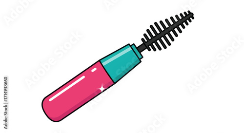 Vibrant Pink and Teal Mascara Wand with Star Detail.