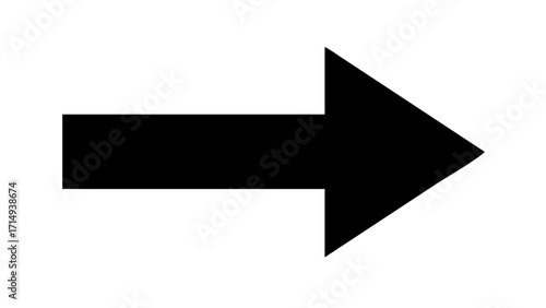 Minimalistisches schwarzer Silhouetten Vektor Icon eines nach rechts gerichteten Pfeil, symbolisiert richtung. Isoliert auf transparentem Hintergrund