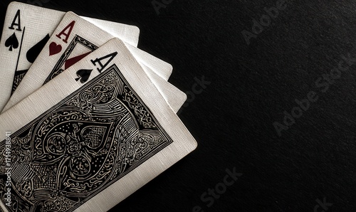 Elegant Playing Cards Displayed on Dark Surface