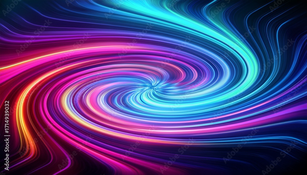 Obraz premium Neon Colors Swirling Flow Illustration Neon Swirling Flow Background Neon Background Background Neon Colorfully Background Colorful Background