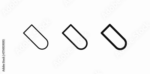 tilted test tube icon sign vector