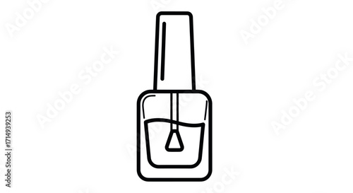 Nail Polish Bottle Outline Illustration for Beauty and Fashion.