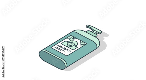 Teal Pump Bottle of Hand Sanitizer Illustration.