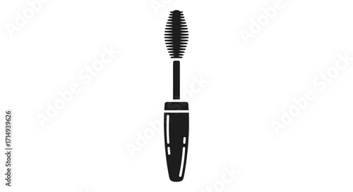 Black Silhouette of a Mascara Wand and Tube.