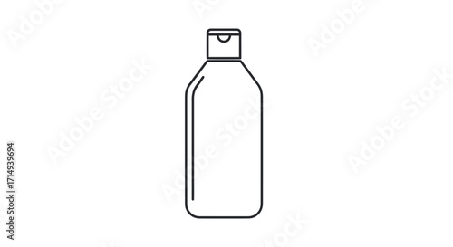 Line art illustration of a generic bottle with flip-top cap.