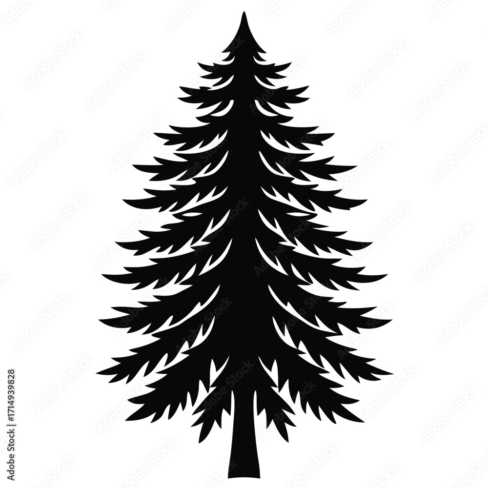 Fototapeta premium pine tree vector icon on white background
