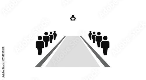 Conceptual Path Leading to Tux Linux Mascot with User Icons.