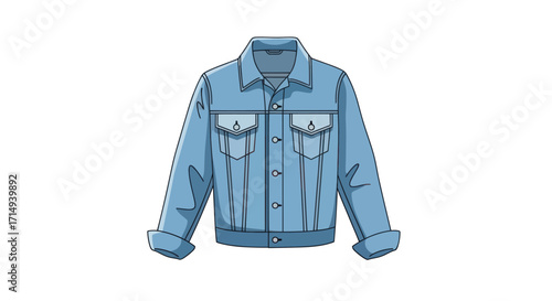 Light Blue Denim Jacket Illustration.
