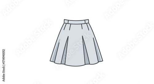 Light Gray Pleated A-Line Skirt Design.
