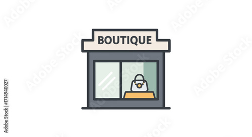 Simple Boutique Shop Icon Illustration.