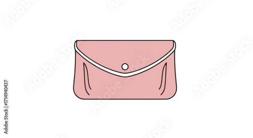 Simple Pink Envelope Clutch Purse Design.