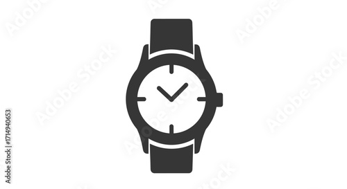 Simple Black Wristwatch Icon Design.