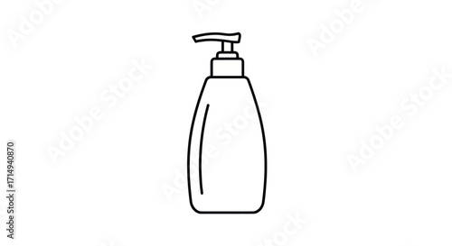 Simple Outline of a Liquid Soap Dispenser Bottle.