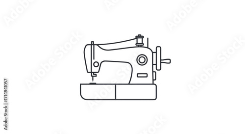 Simple Outline of a Vintage Sewing Machine.