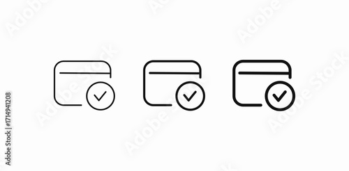 approved card payment icon sign vector