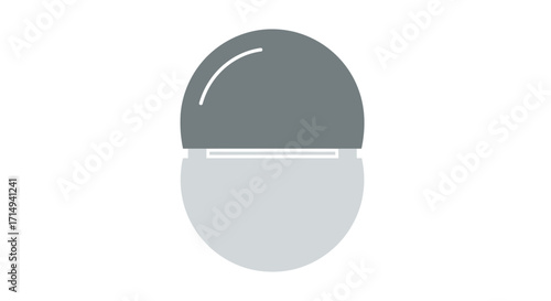 A simple two-tone gray capsule pill icon with a glossy highlight.