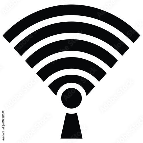wi fi signal vector icon on white background