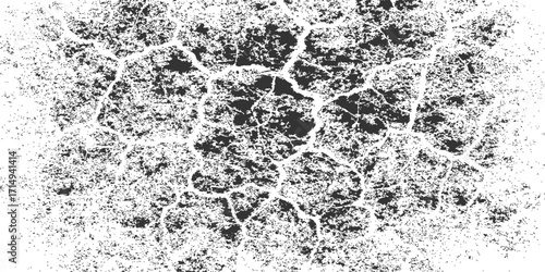 Abstract black and white grunge texture with a vintage snowflake pattern for a dirty stone wall backdrop.  industrial, marble, decoration, textured, vector, paper, gray, paint, illustration