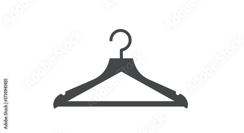 Simple Silhouette of a Dark Gray Clothing Hanger.
