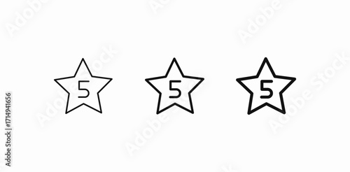 five star rating icon sign vector
