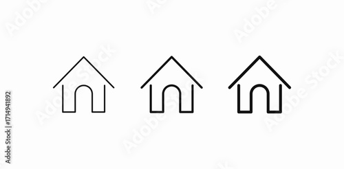 house with archway icon sign vector